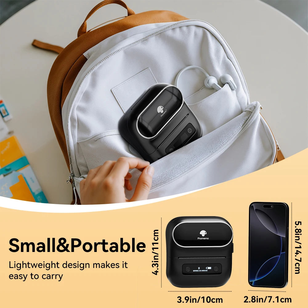 M220 Portable Label Printer Wireless Bluetooth Thermal Label Maker 75Mm Price Label Barcode for Home Office Supermarket