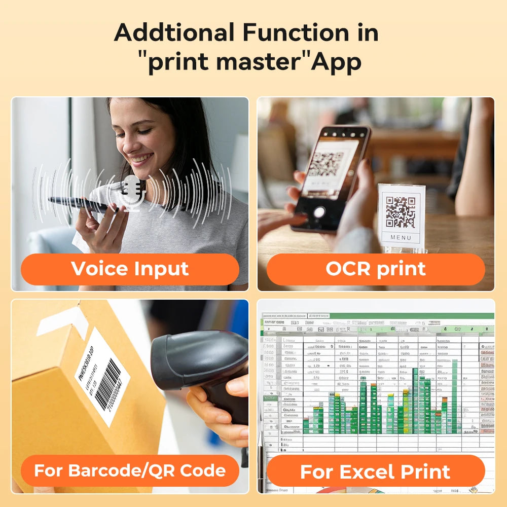 M220 Portable Label Printer Wireless Bluetooth Thermal Label Maker 75Mm Price Label Barcode for Home Office Supermarket