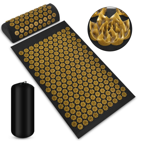 Pranamat Eco Lotus Spike Mat Acupuncture Massage Cushion Kuznetsov'S Applicator for Neck Foot Back Yoga Acupressure Massage Mat