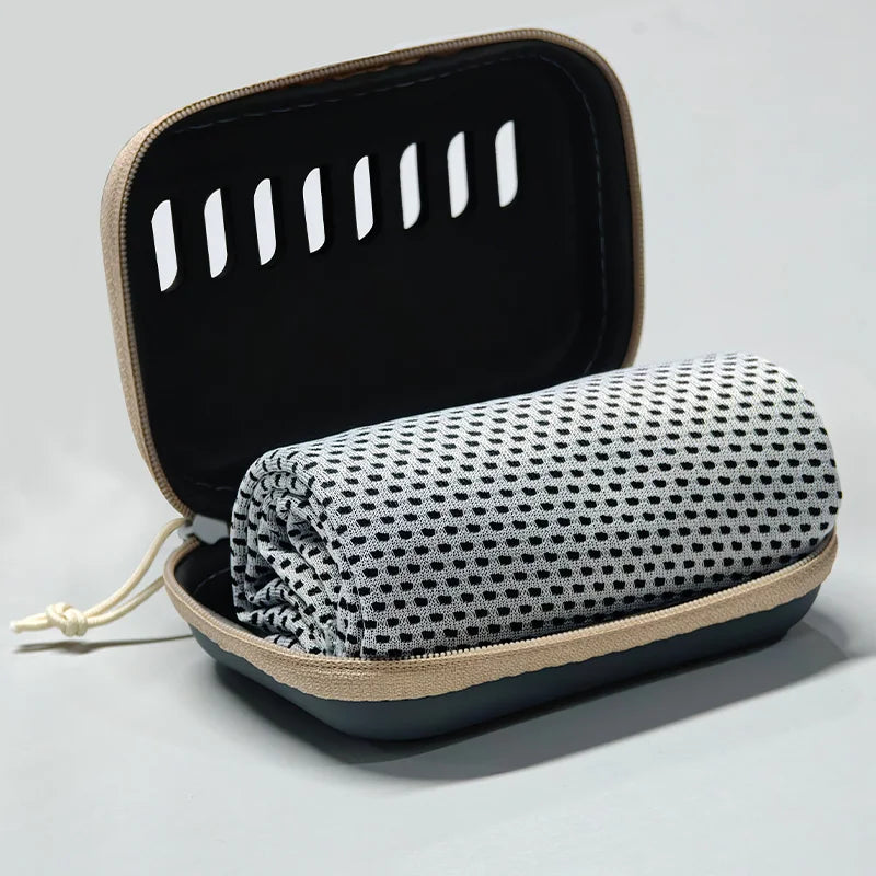 Camping Cooling Towels with EVA Case, Compact & Portable Travel Ice Towel Quick Dry Towels for Sports Gym, Hiking and Yoga